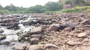 Em fevereiro de 2015 o rio Santa Maria quase secou próximo ao ponto de captação na Serra. Foto: Arquivo TN/Bruno Lyra