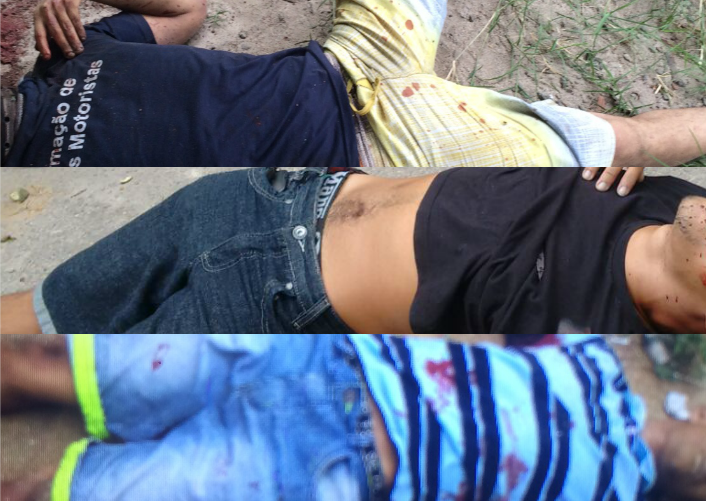 Os três homens foram mortos nesta terça (12), nos bairros Carapebus, Nova Carapina ll e Novo Horizonte. Fotos: Divulgação