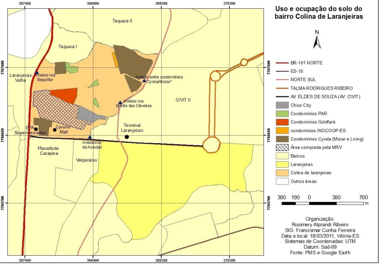 mapa colina de laranejiras