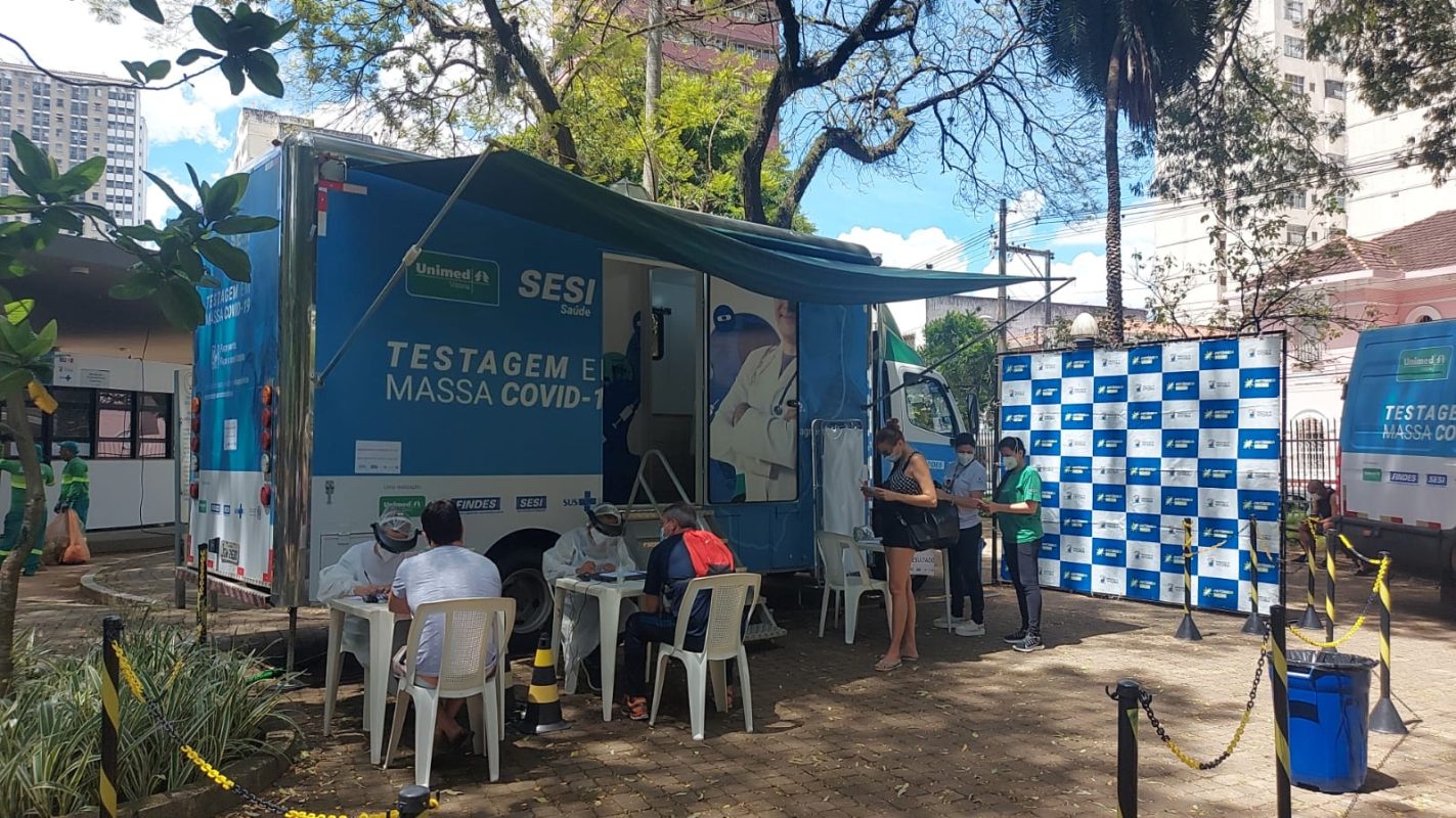 Unidade móvel de testagem parceria entre Sesa Unimed Vitória e Sesi-ES - Divulgação
